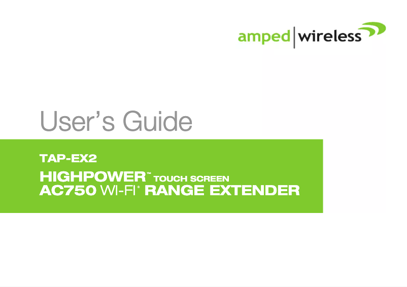 Page n°1 - Manuel utilisateur Amped Wireless HighPower TAP-EX2