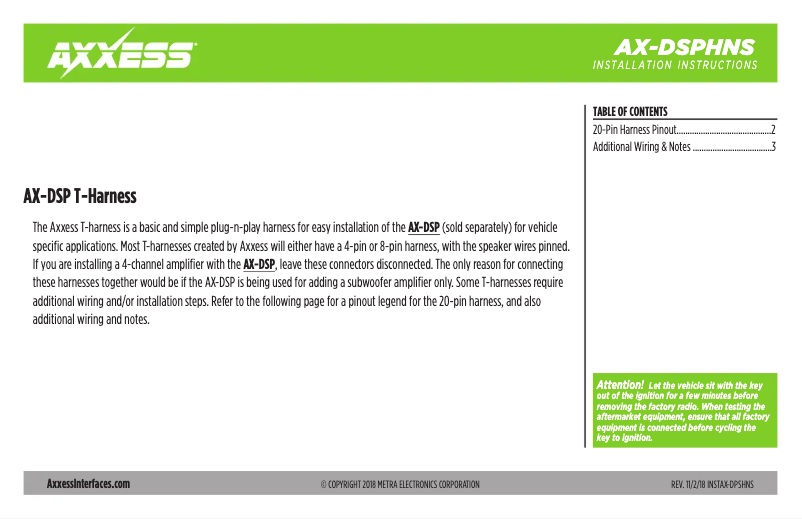 Page 1 de la notice Manuel utilisateur AXESS AX-DSP-MAZ1
