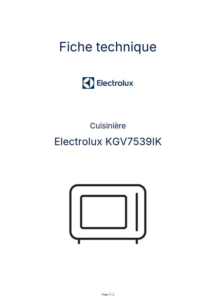 Image de la première page du manuel de l'appareil KGV7539IK