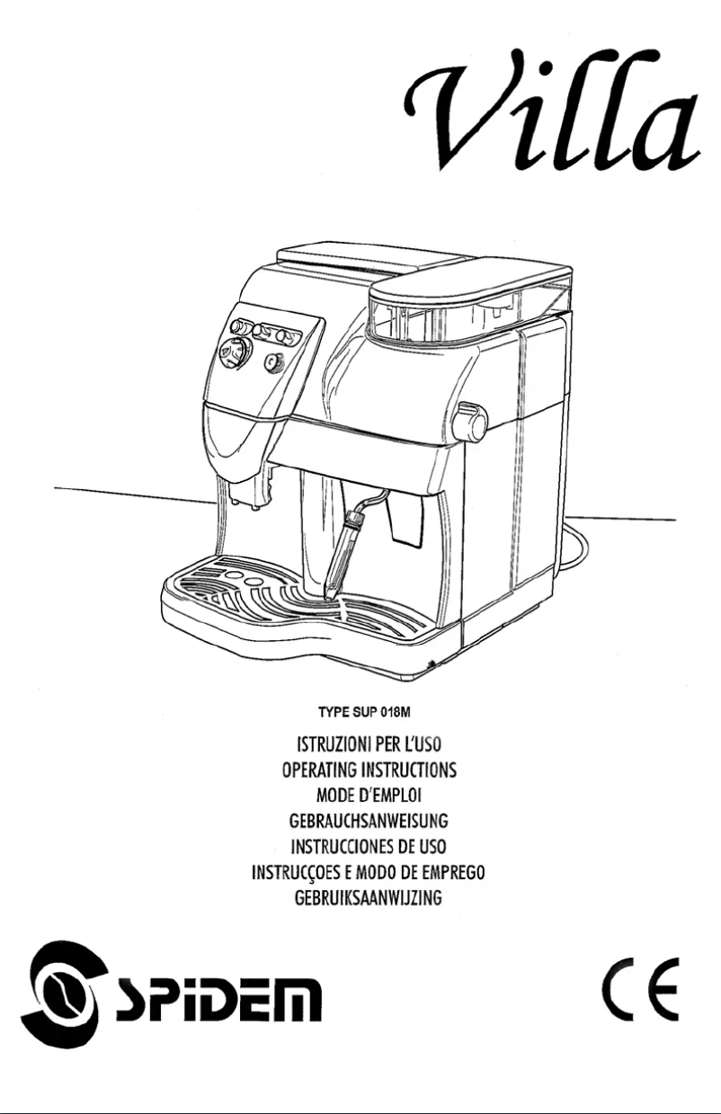 Page 1 of the manual User Manual Philips Saeco Spidem Villa SUP018M