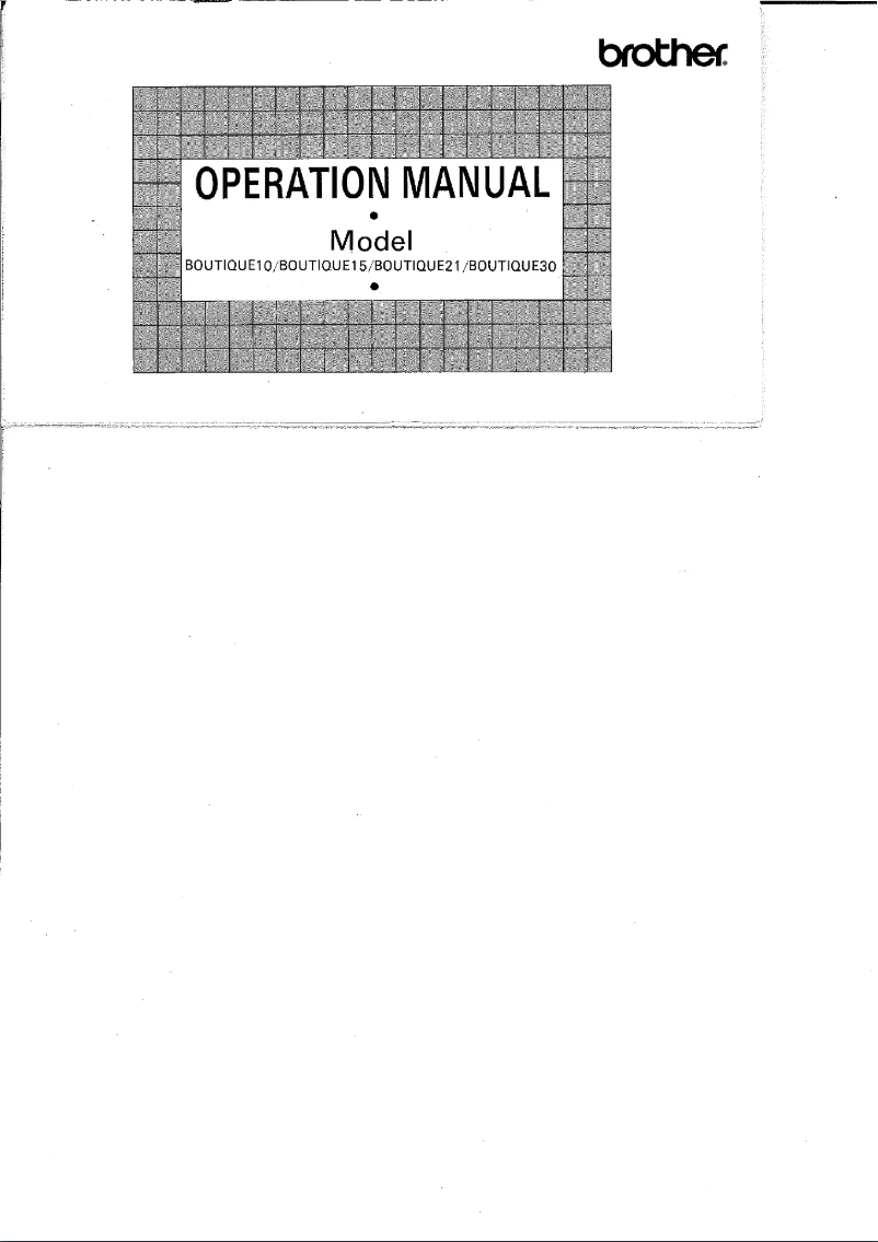 Page 1 de la notice Manuel utilisateur Brother Boutique 21