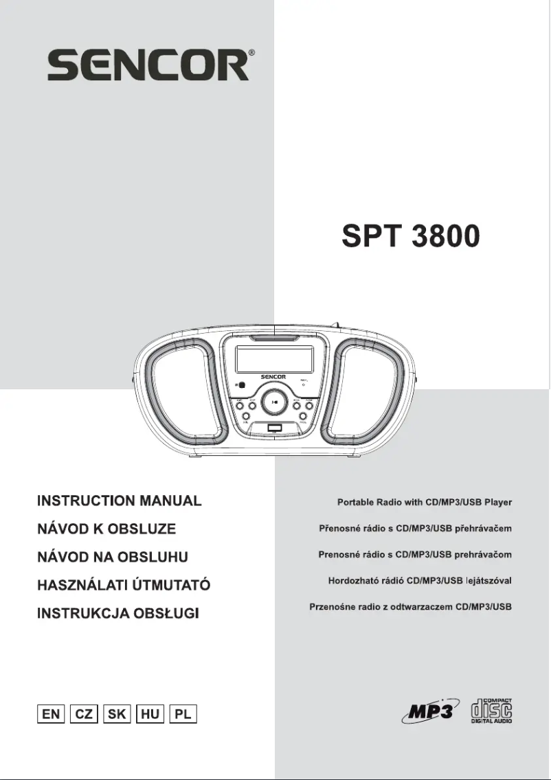 Page 1 de la notice Manuel utilisateur Sencor SPT 3800