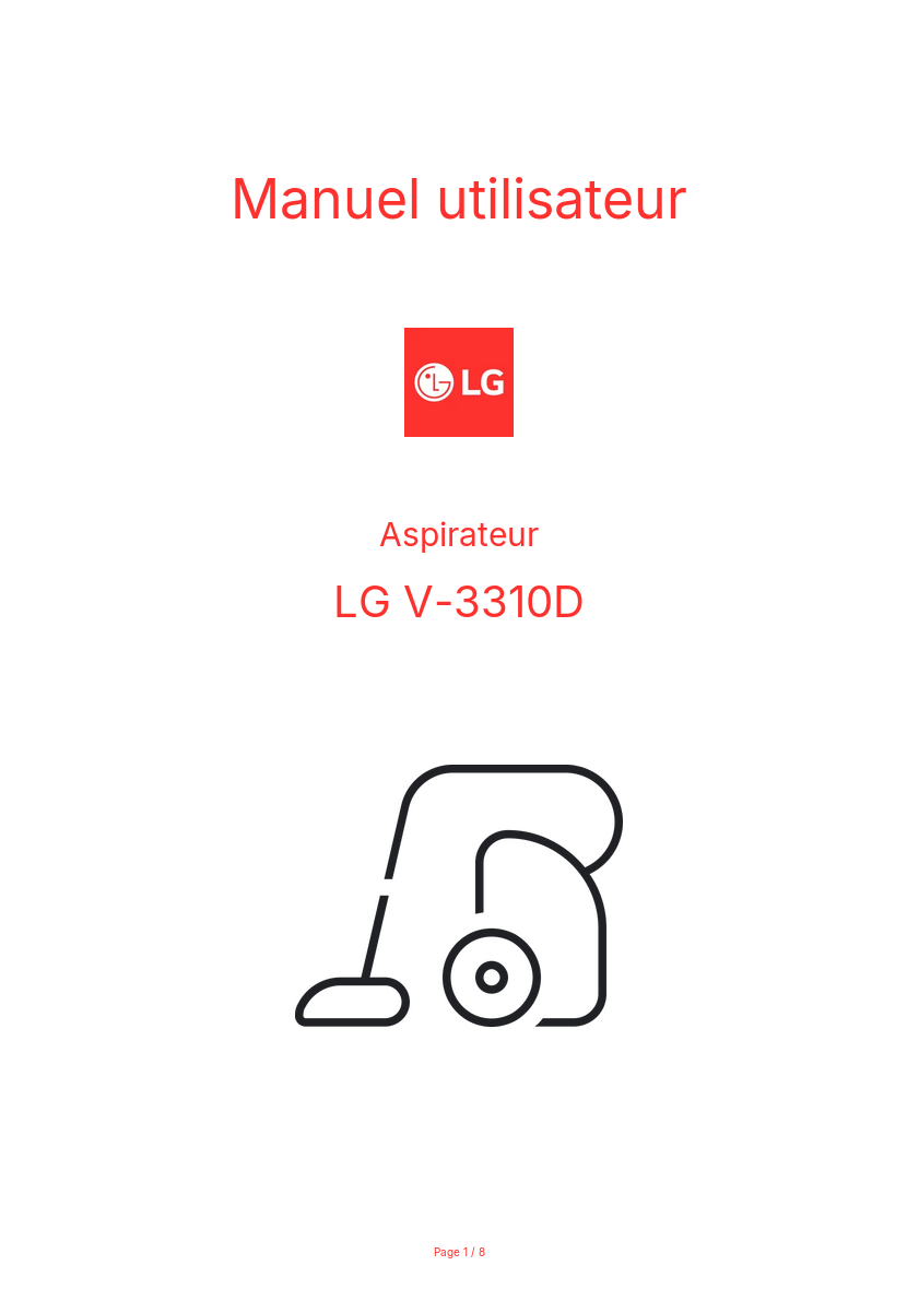 Page n°1 - Manuel utilisateur LG V-3310D