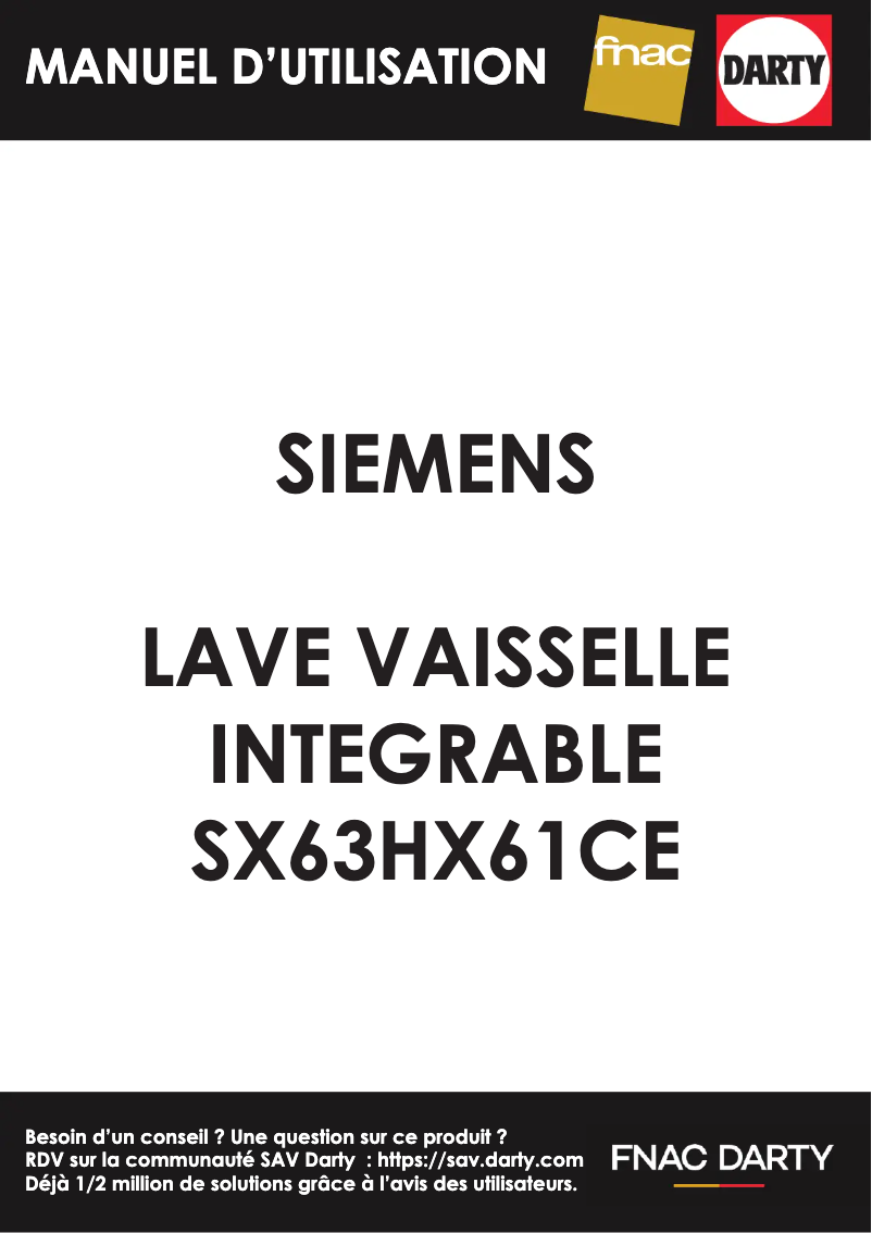 Page n°1 - Manuel utilisateur Siemens SX63HX61CE