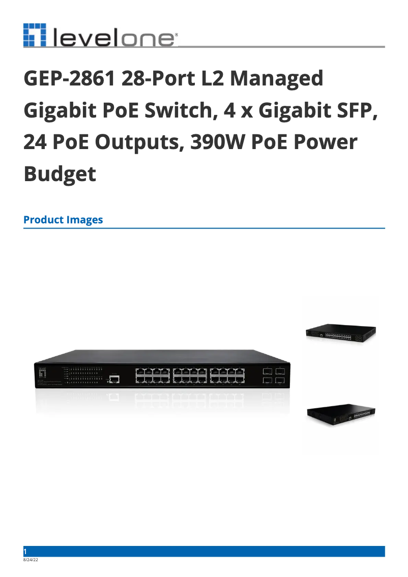 Page n°1 - Fiche technique LevelOne GEP-2861