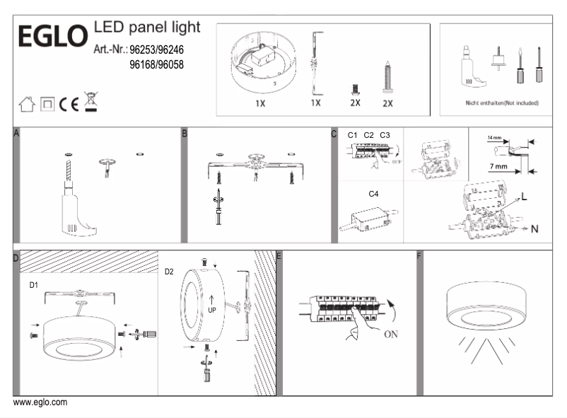 Page n°1 - Manuel utilisateur Eglo Botholino