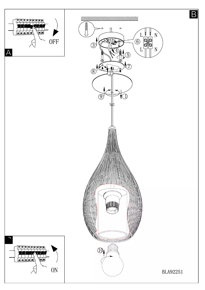 Page 1 de la notice Manuel utilisateur Eglo Razoni
