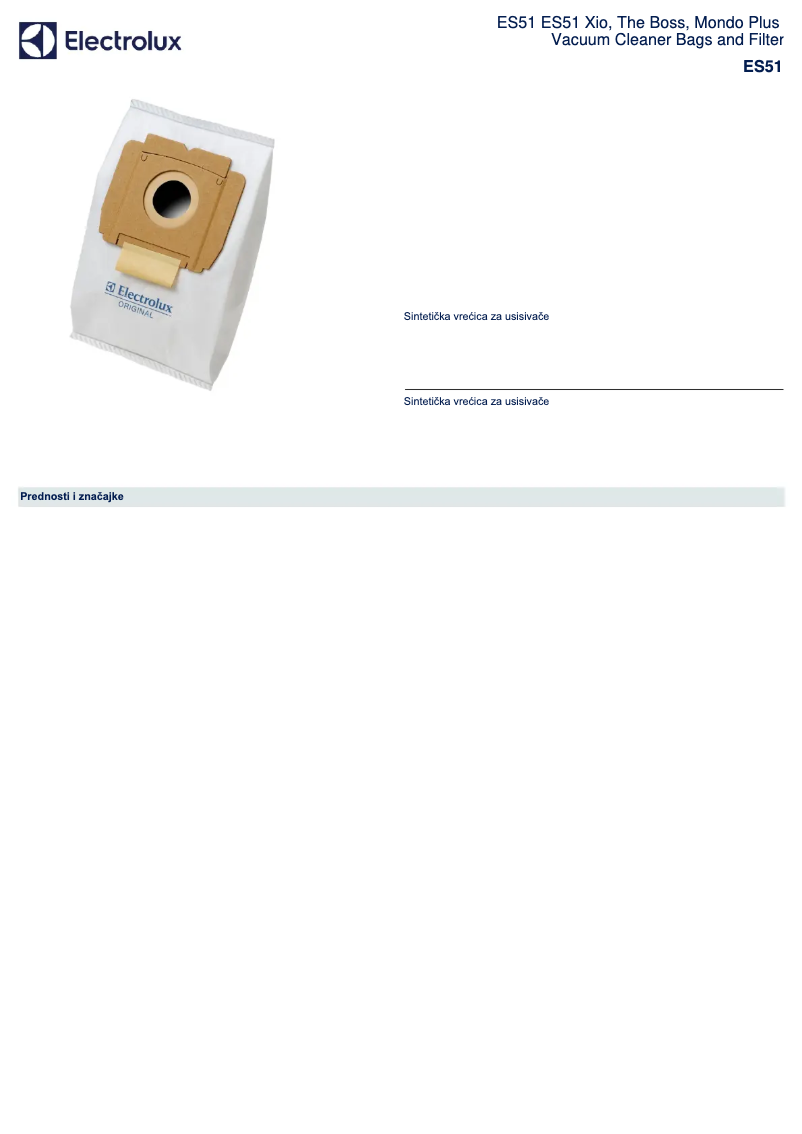 Page n°1 - Manuel utilisateur Electrolux ES51