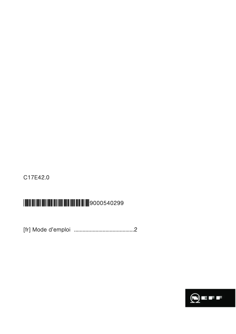 Page 1 de la notice Manuel utilisateur Neff C17E42N0