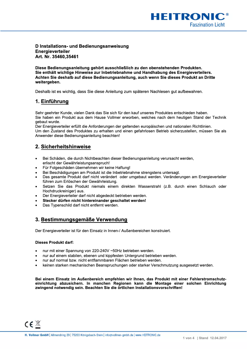 Imagen de la primera página del manual del dispositivo 35461