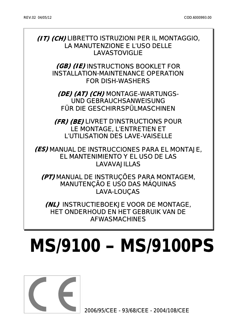 Page n°1 - Manuel utilisateur Mach MS/9100PS