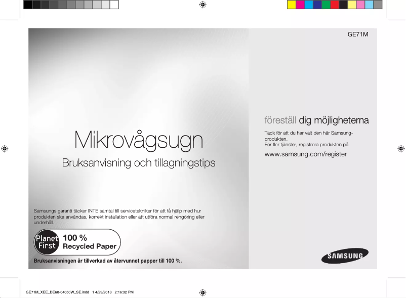 Page n°1 - Manuel utilisateur Samsung GE71M