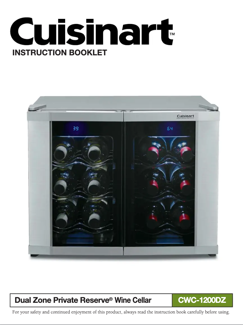 Image de la première page du manuel de l'appareil Private Reserve CWC-1200DZ