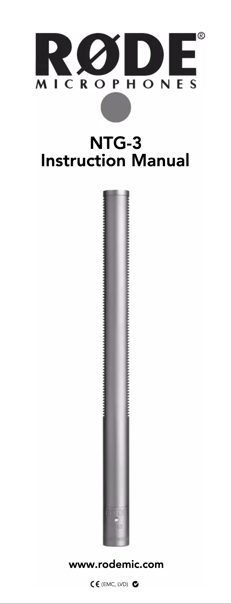 Page n°1 - Manuel utilisateur Røde NTG-3B