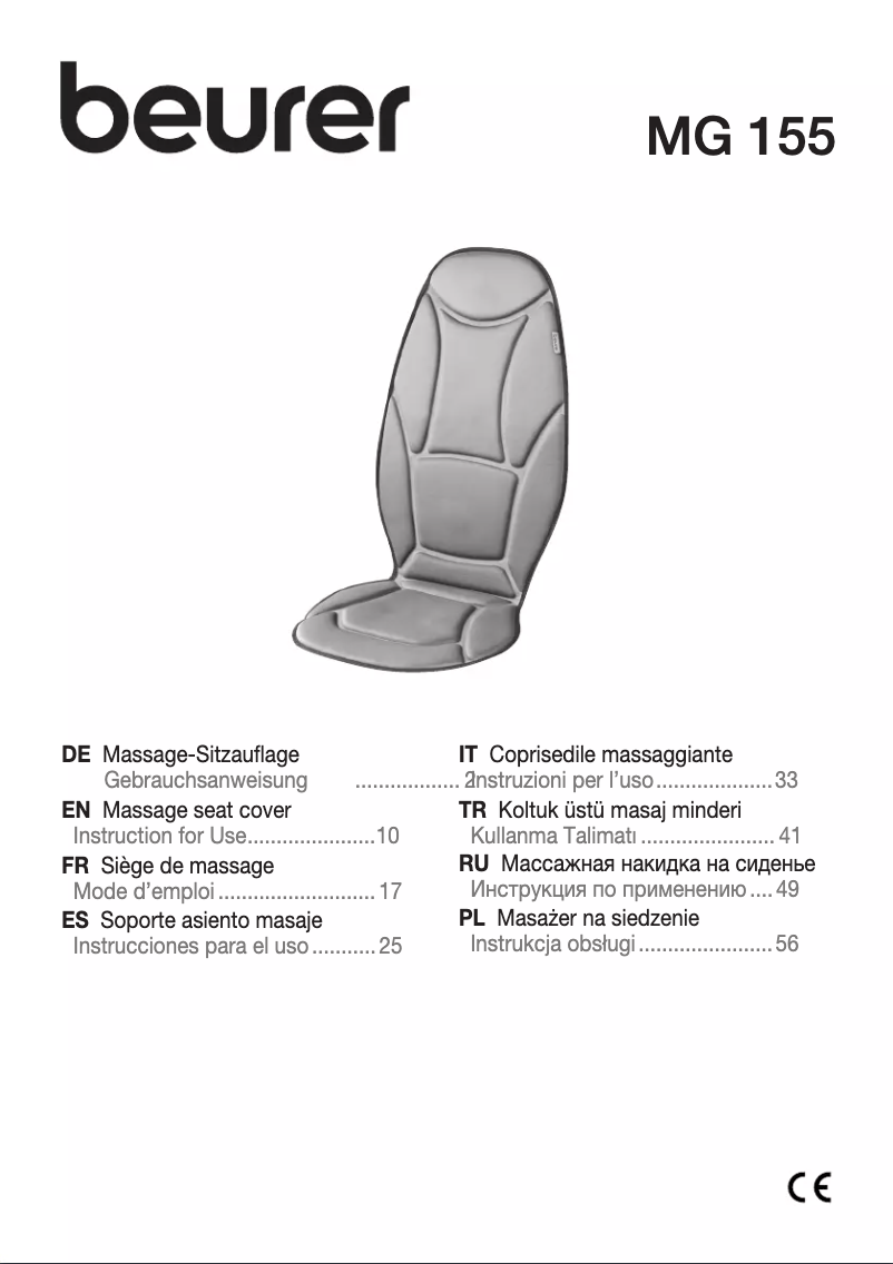 Image de la première page du manuel de l'appareil MG 155