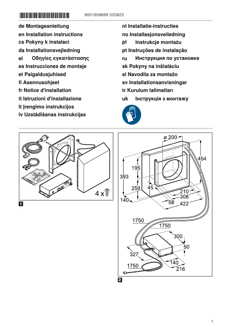 Page n°1 - Guide d'installation Gaggenau AR401142