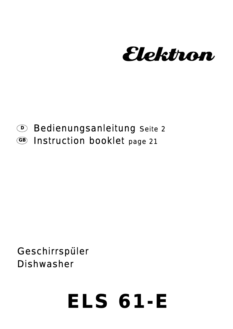 Página 1 del manual Manual de usuario Elektron ELS61-E