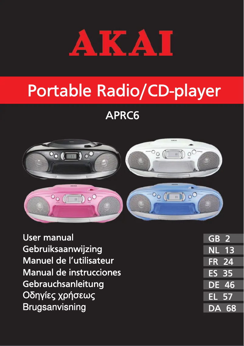 Image de la première page du manuel de l'appareil APRC6BE