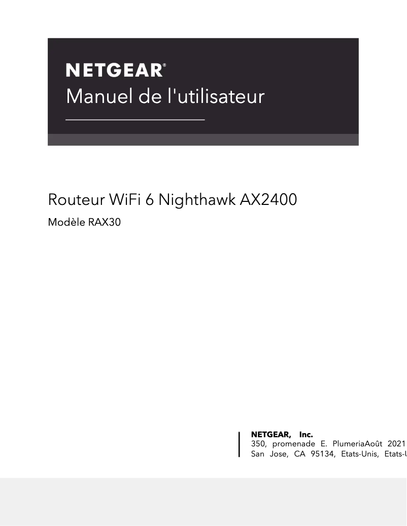 Page 1 de la notice Manuel utilisateur Netgear Nighthawk RAX30