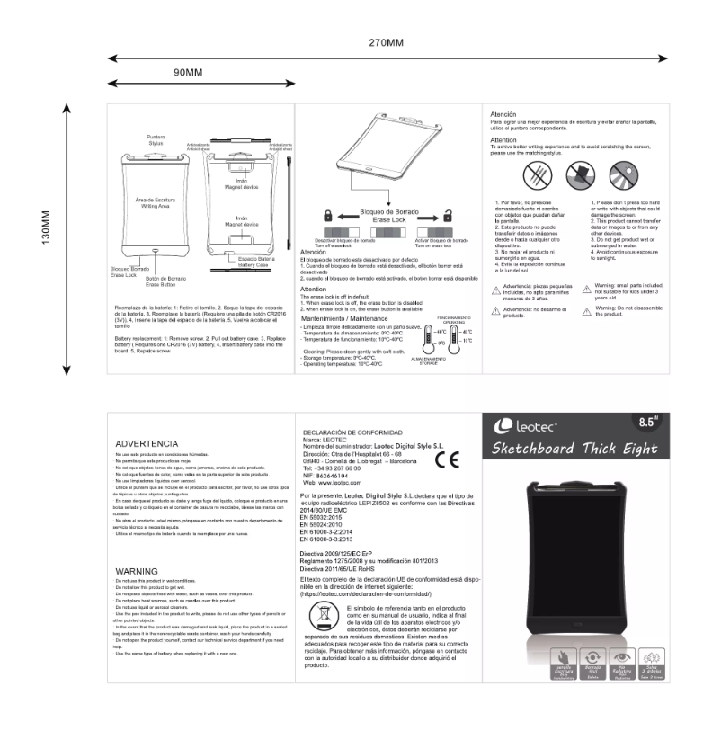 Page 1 de la notice Manuel utilisateur Leotec LEPIZ8502K