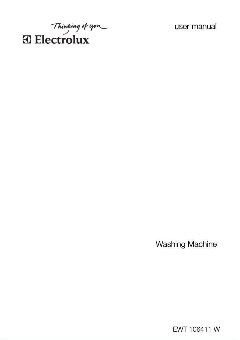 Page n°1 - Manuel utilisateur Electrolux EWT 106411 W