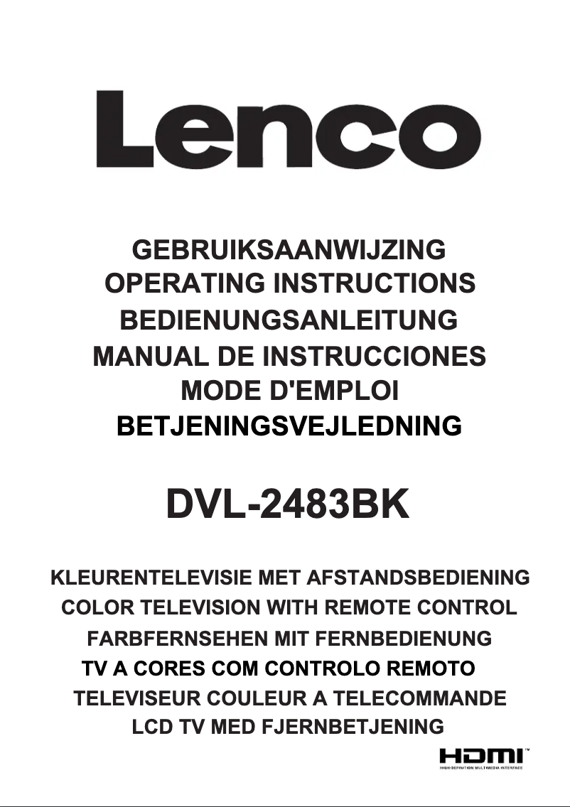 Page 1 de la notice Manuel utilisateur Lenco DVL-2483