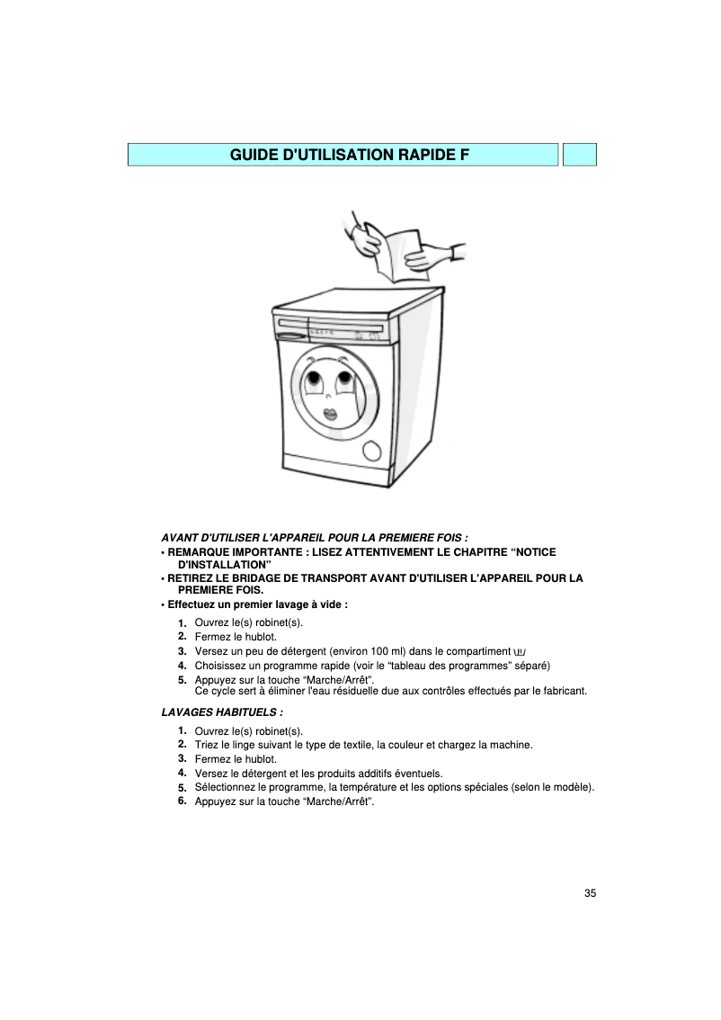 Page n°1 - Manuel utilisateur Whirlpool Expert 1000