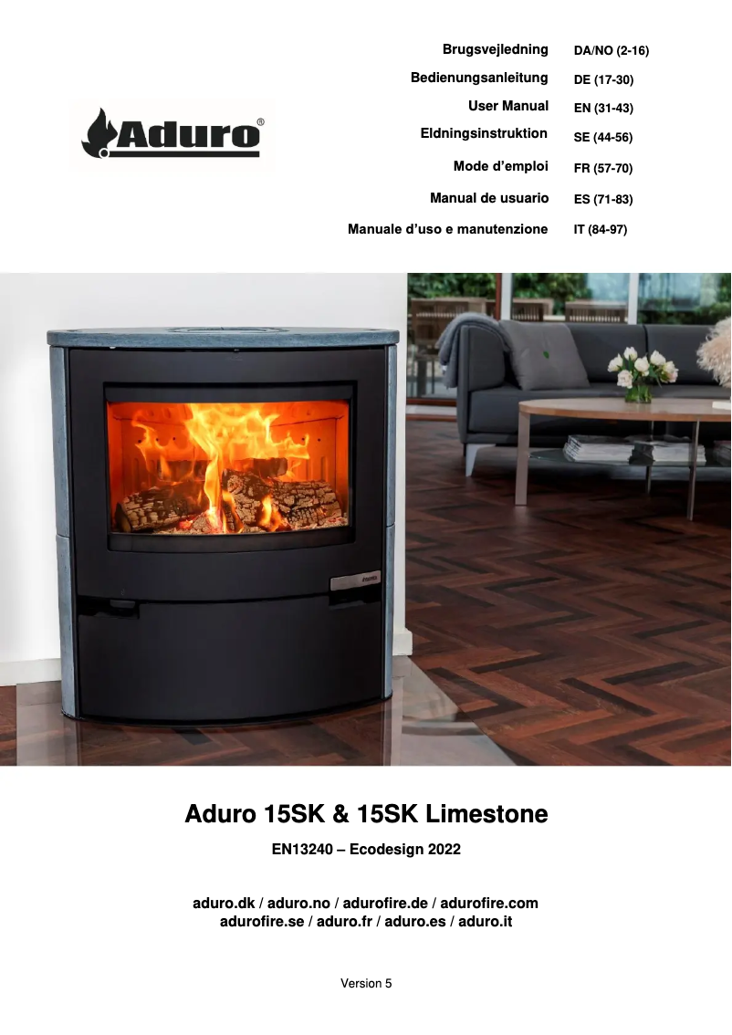 Image de la première page du manuel de l'appareil 15SK Limestone