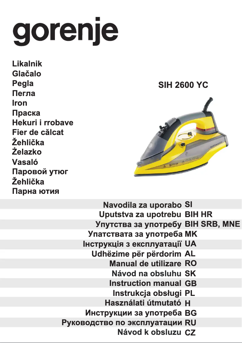 Imagen de la primera página del manual del dispositivo SIH 2600YC
