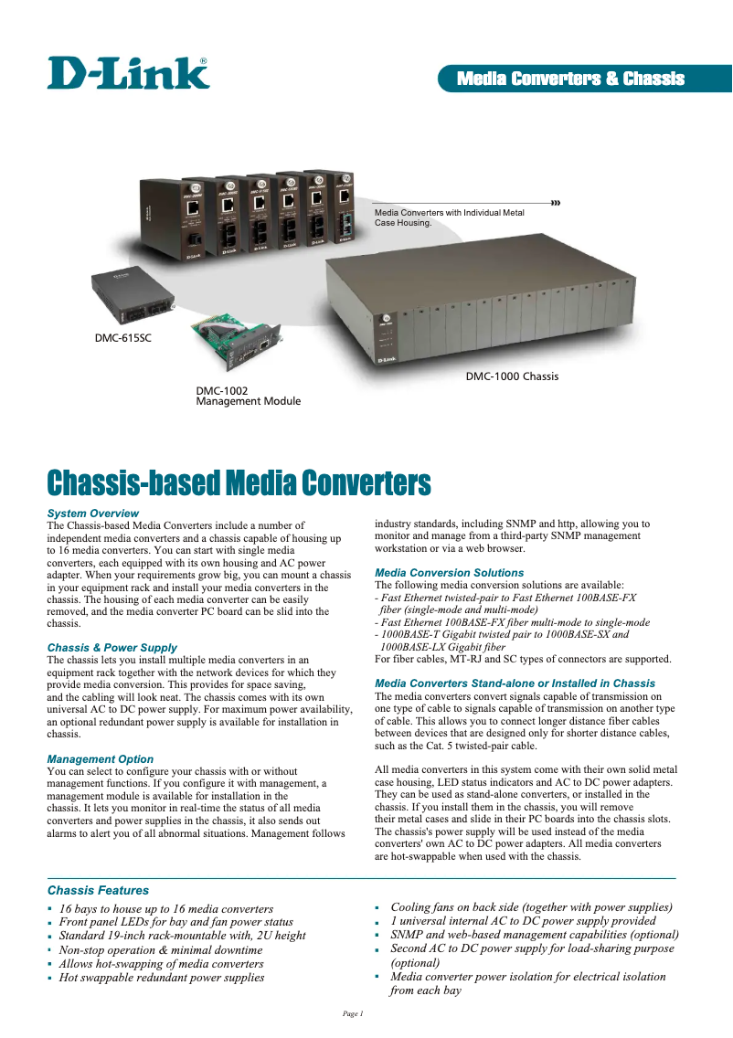 Page n°1 - Fiche technique D-Link DMC-300M