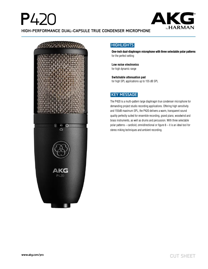 Page n°1 - Fiche technique AKG P420