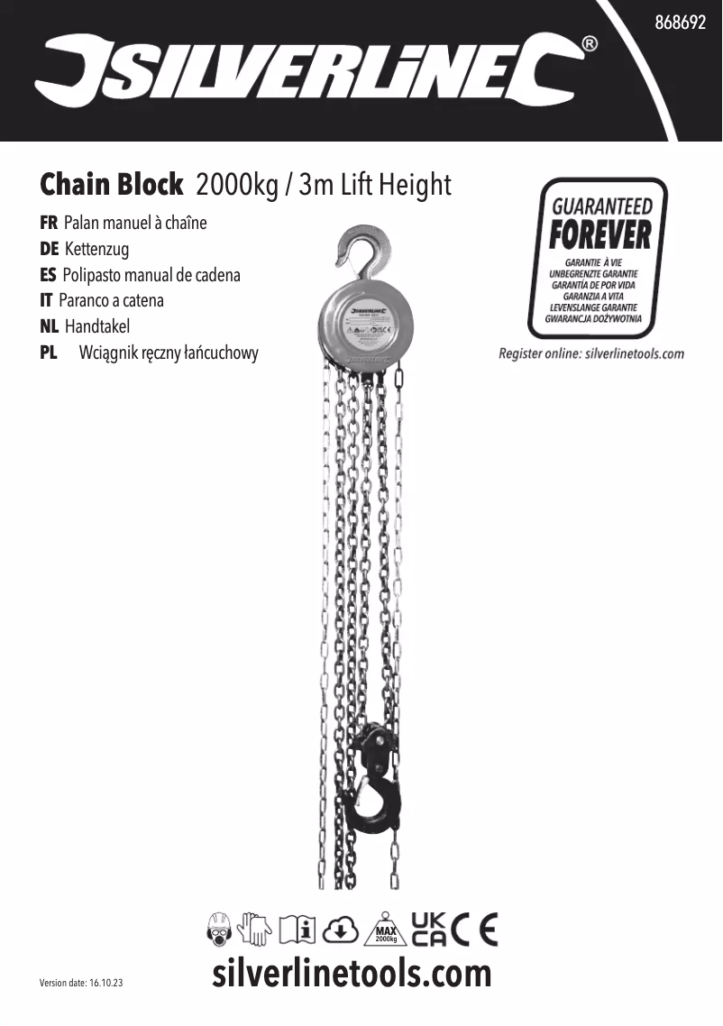 Page 1 de la notice Manuel utilisateur Silverline 868692