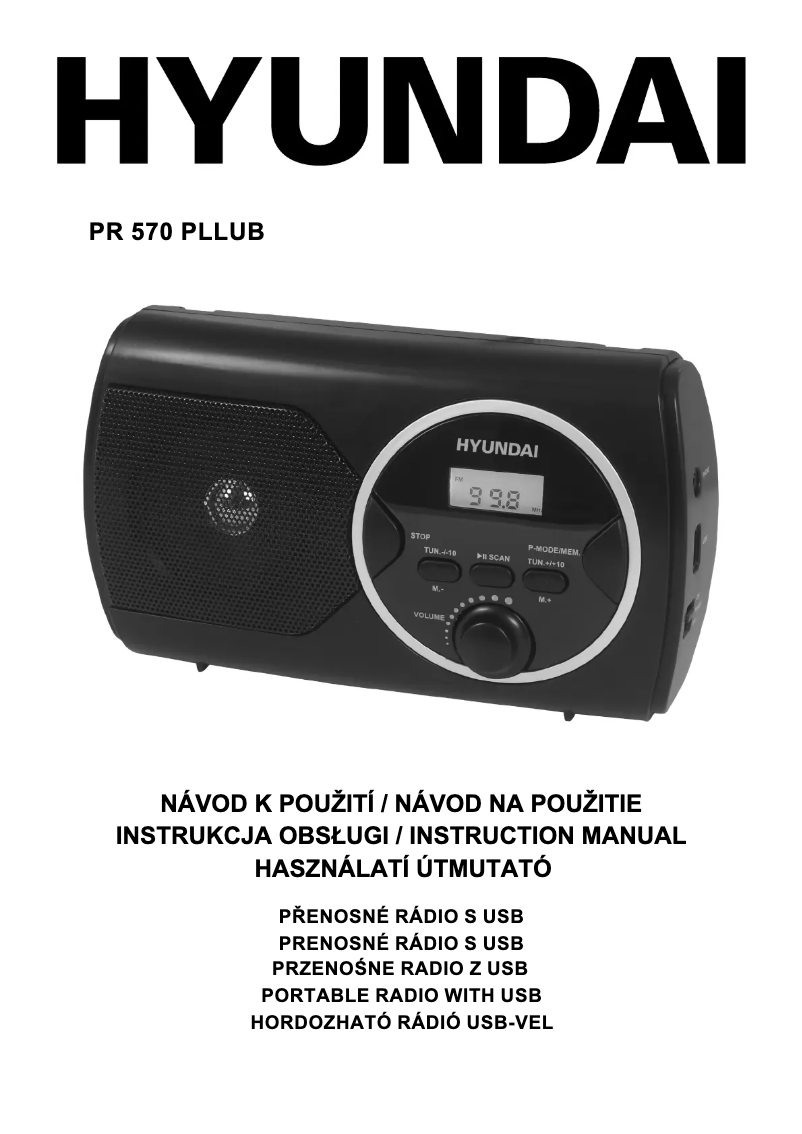 Page 1 de la notice Manuel utilisateur Hyundai PR 570 PLLUB