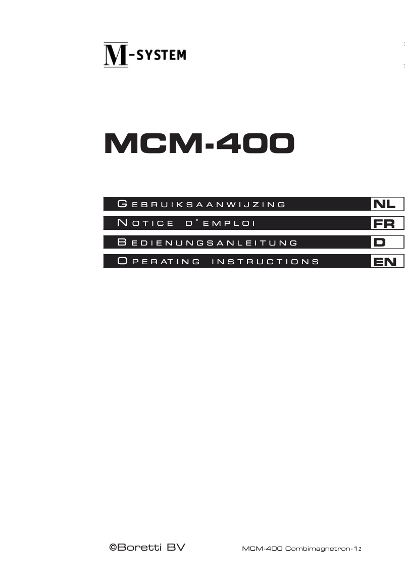 Image de la première page du manuel de l'appareil MCM-400