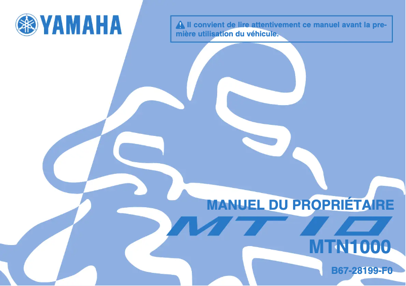 Image de la première page du manuel de l'appareil MT10 (2016)