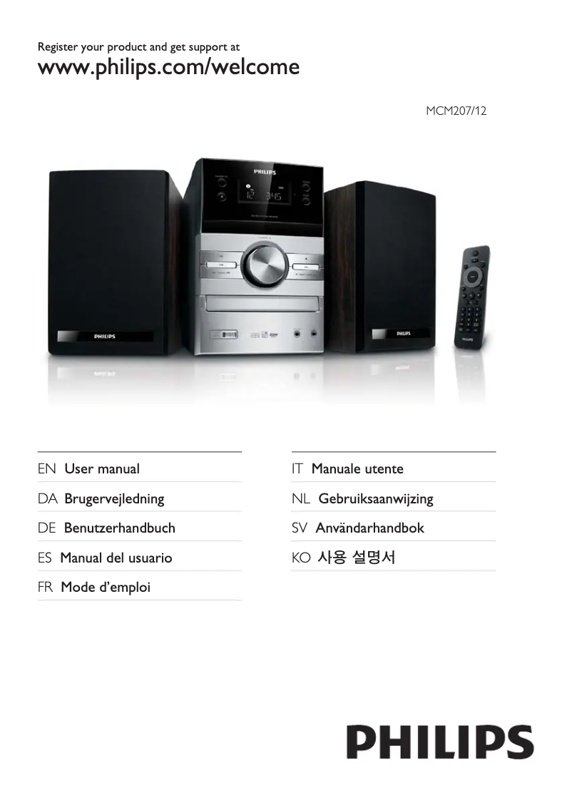 Page 1 de la notice Manuel utilisateur Philips MCM207