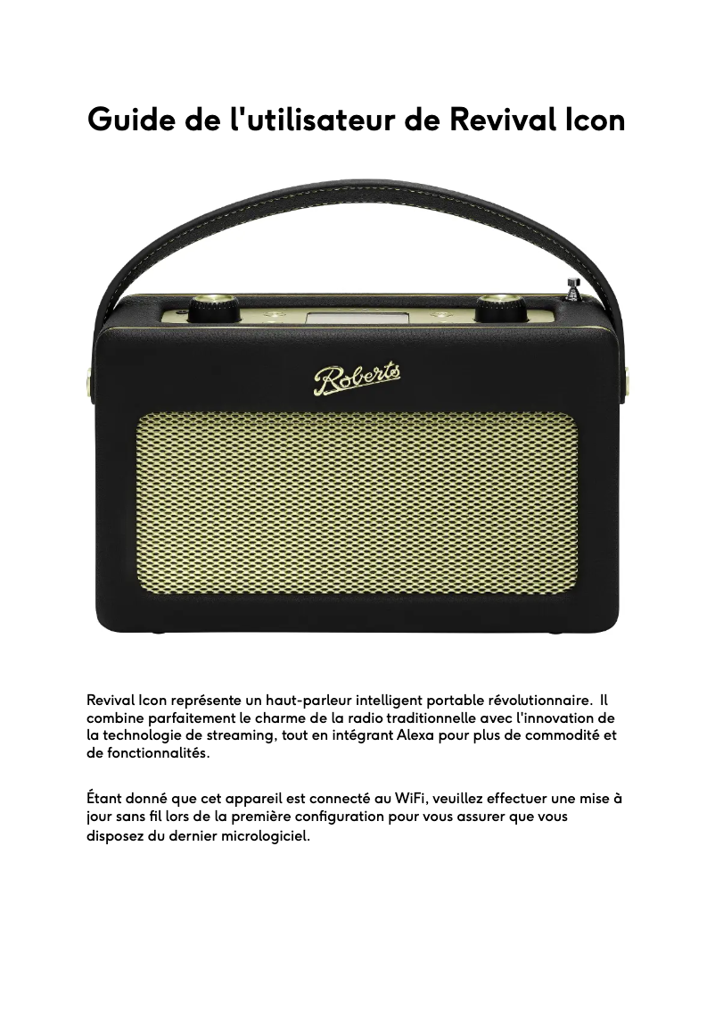 Page 1 de la notice Manuel utilisateur Roberts Revival Icon