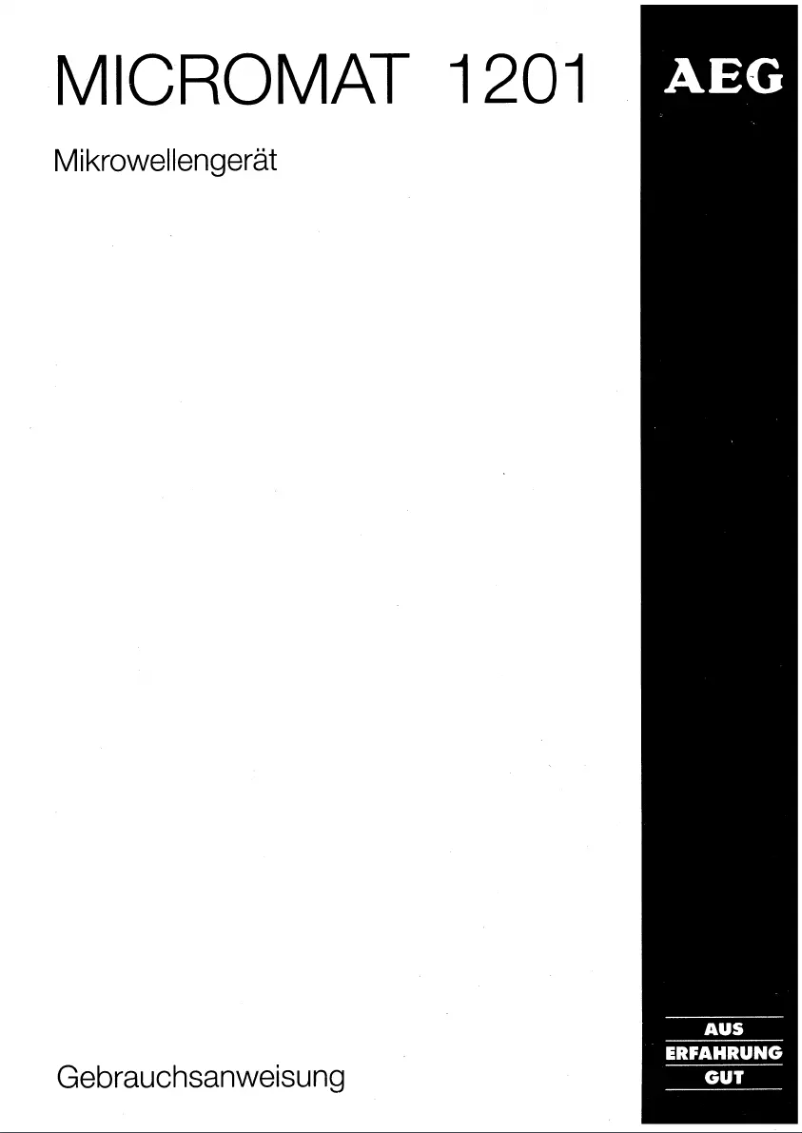 Page n°1 - Manuel utilisateur AEG Micromat 1201