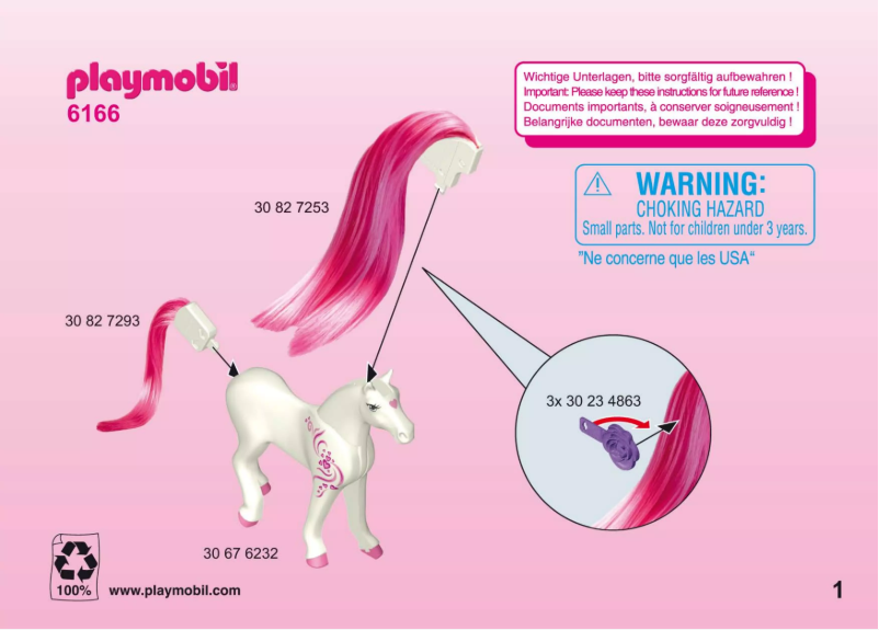 Page 1 of the manual User Manual Playmobil Princess Rosalie with Horse 6166
