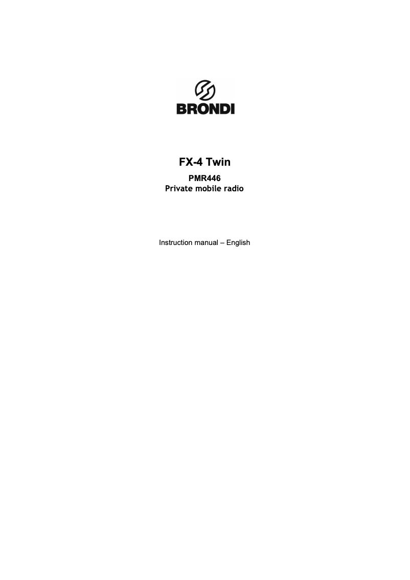 Page n°1 - Manuel utilisateur Brondi FX-4 Twin