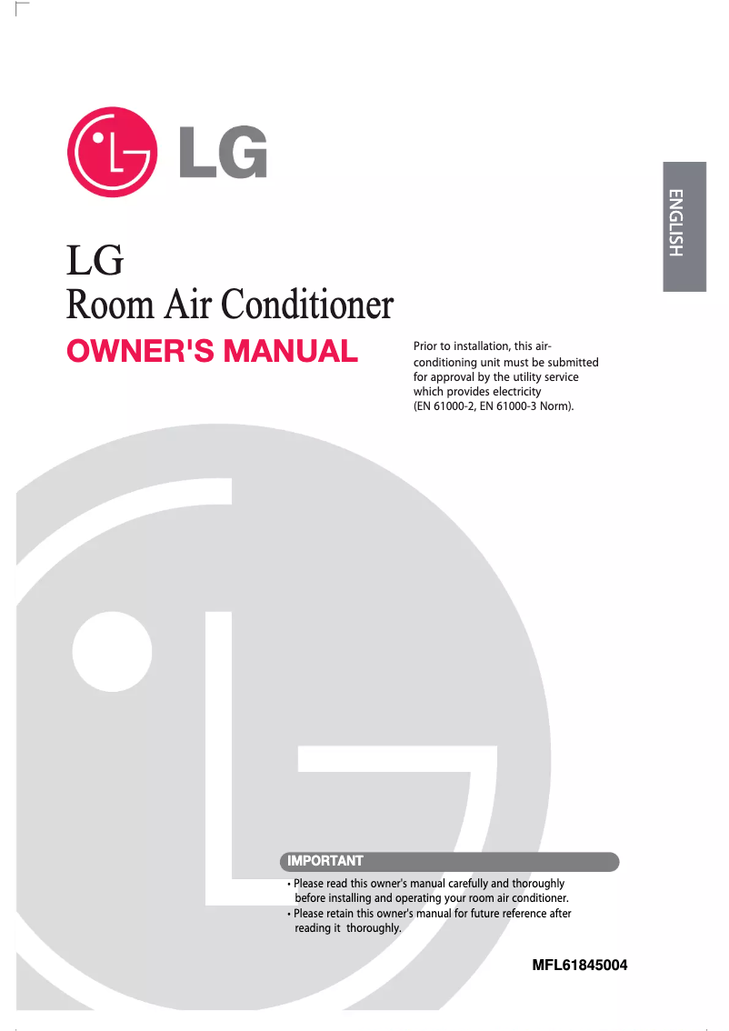 Page n°1 - Manuel utilisateur LG GSUH186TMM0