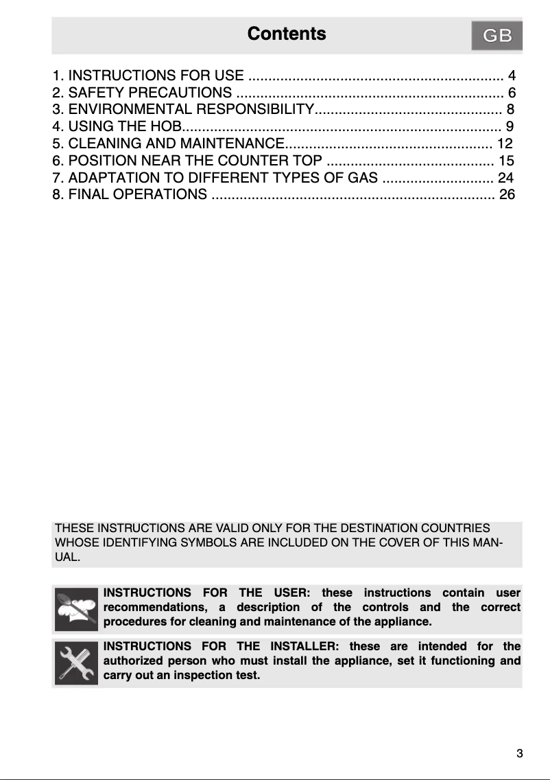 Page n°1 - Manuel utilisateur Smeg PGA75F-4