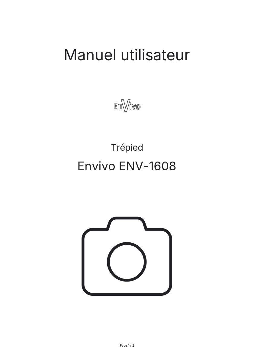 Page n°1 - Manuel utilisateur Envivo ENV-1608