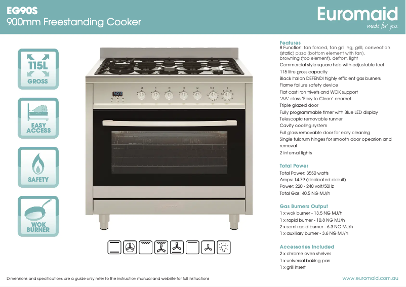 Image de la première page du manuel de l'appareil EG90S