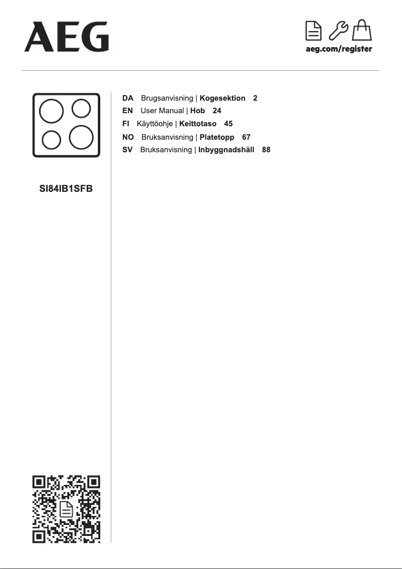 Page 1 de la notice Manuel utilisateur AEG SI84IB1SFB