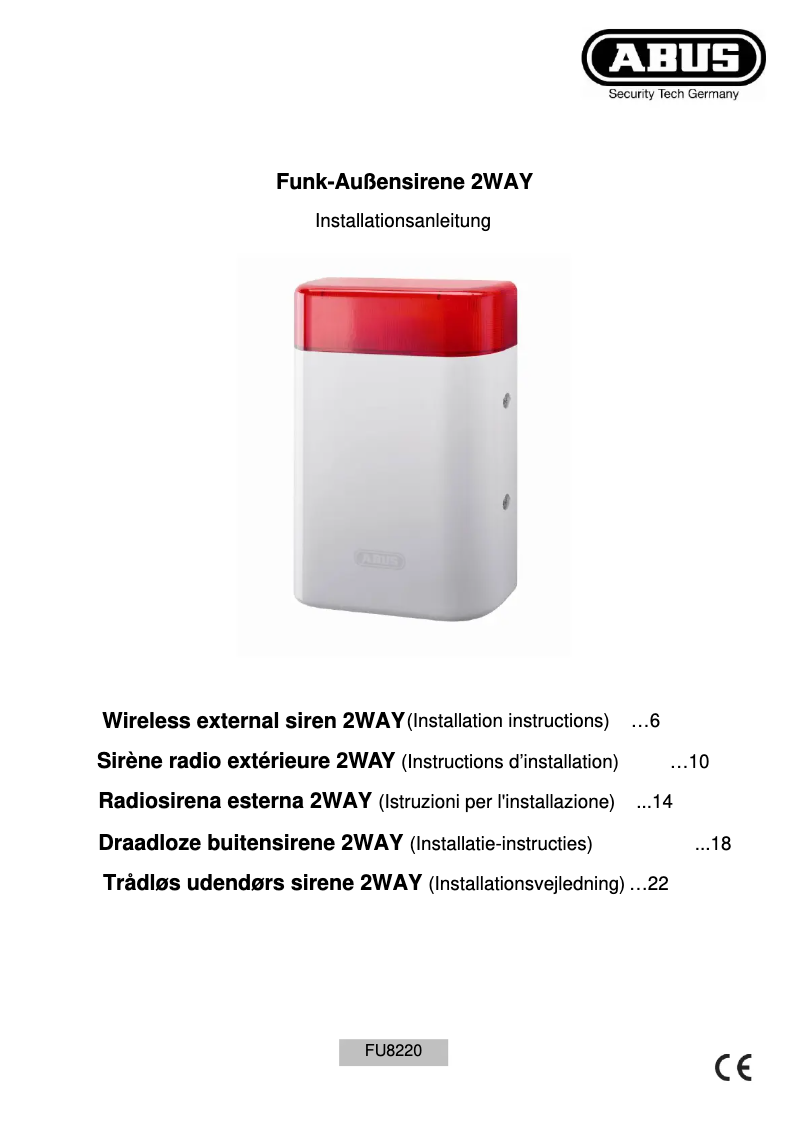 Image de la première page du manuel de l'appareil FU8222