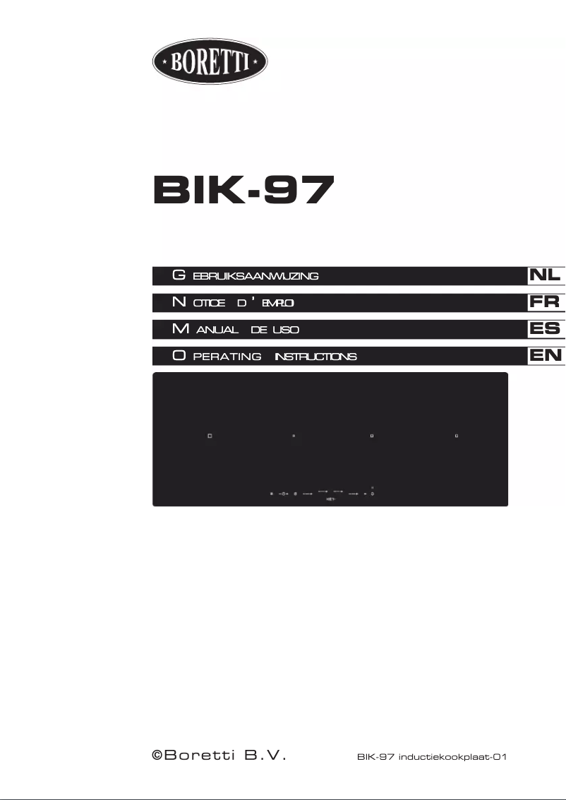 Page 1 de la notice Manuel utilisateur Boretti BIK-97