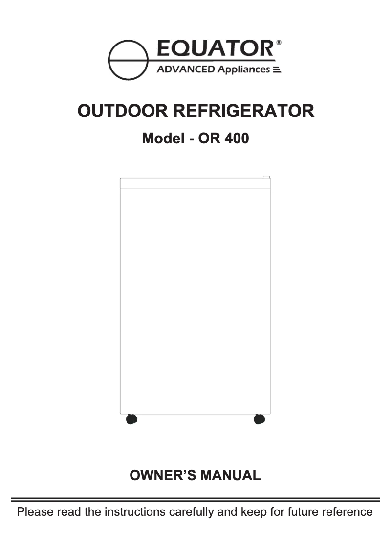 Page 1 de la notice Manuel utilisateur Equator OR 400