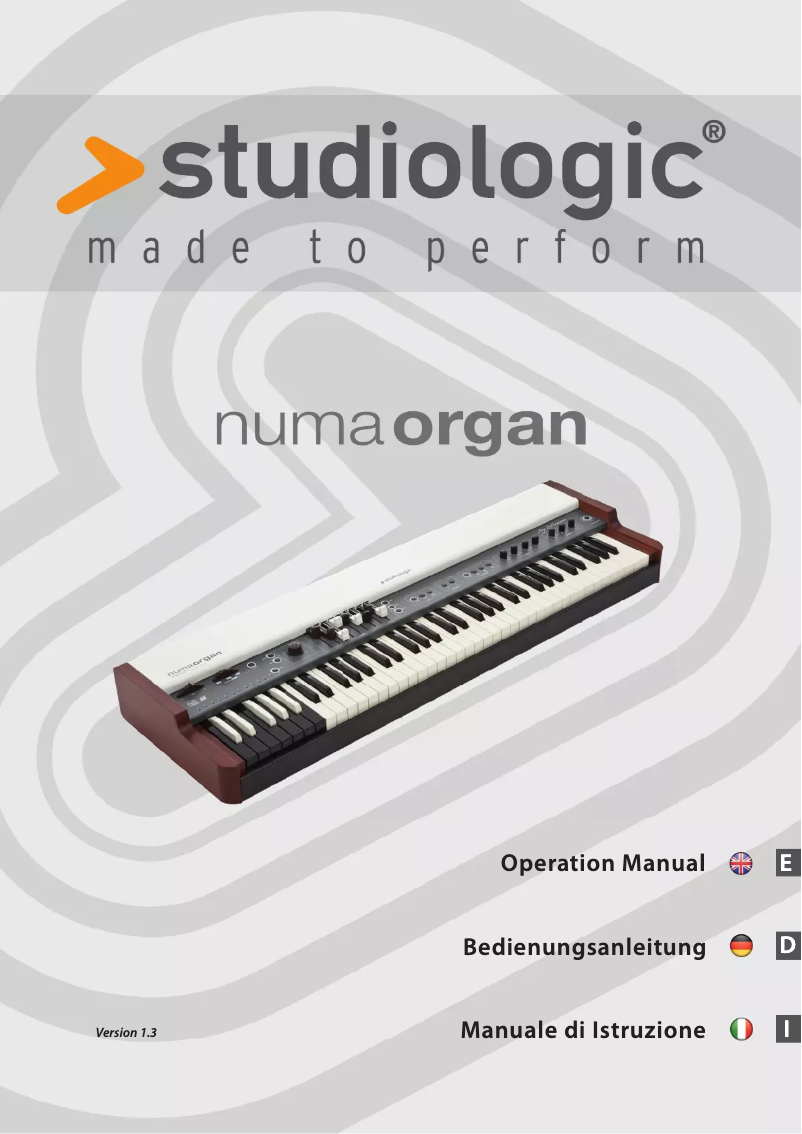 Página 1 del manual Manual de usuario Studiologic NUMA Organ