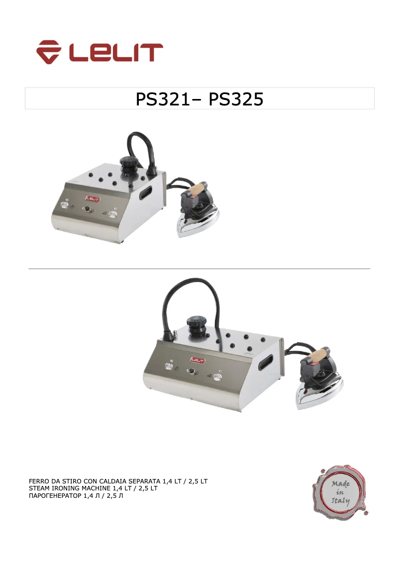 Image de la première page du manuel de l'appareil PS325